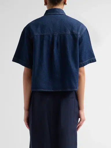 Anine Bing Women's Lincoln Denim Crop Shirt | Thumbnail 3 Anine Bing Women's Lincoln Denim Crop Shirt | Thumbnail 3