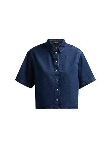 Anine Bing Women's Lincoln Denim Crop Shirt | Thumbnail 1 Anine Bing Women's Lincoln Denim Crop Shirt | Thumbnail 1