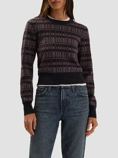 Favorite Daughter Women's Henry Plaid Knit Crewneck Sweater | Thumbnail 4