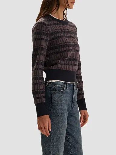 Favorite Daughter Women's Henry Plaid Knit Crewneck Sweater | Thumbnail 5