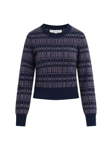 Favorite Daughter Women's Henry Plaid Knit Crewneck Sweater | Thumbnail 1