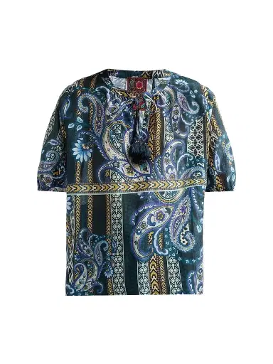 Johnny Was Women's Margot Cotton-Silk Tassel Top | Thumbnail 1