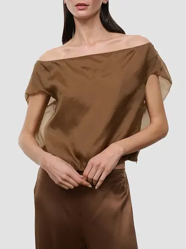 Staud Women's Larissa Silk Off-the-Shoulder Top | Thumbnail 2