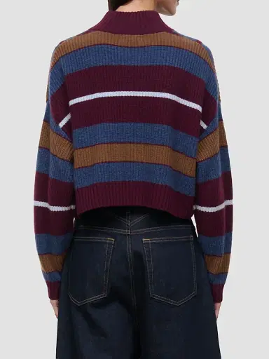 Staud Women's Hampton Colorblocked Cashmere Crop Sweater | Thumbnail 3