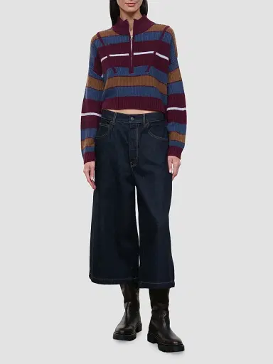 Staud Women's Hampton Colorblocked Cashmere Crop Sweater | Thumbnail 4