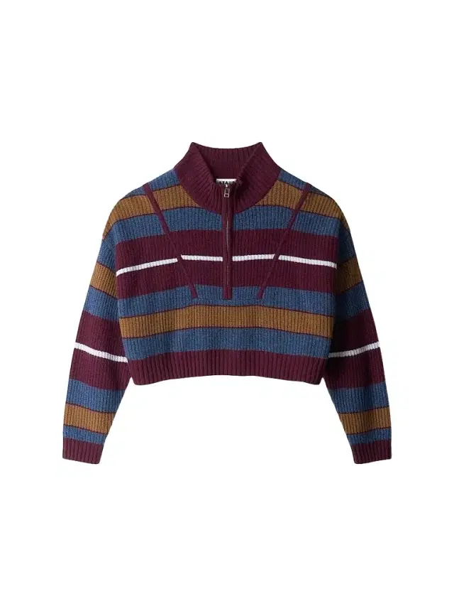 Staud Women's Hampton Colorblocked Cashmere Crop Sweater