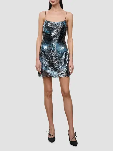 Staud Women's Sur Sequin Square-Neck Mini Dress | Thumbnail 2