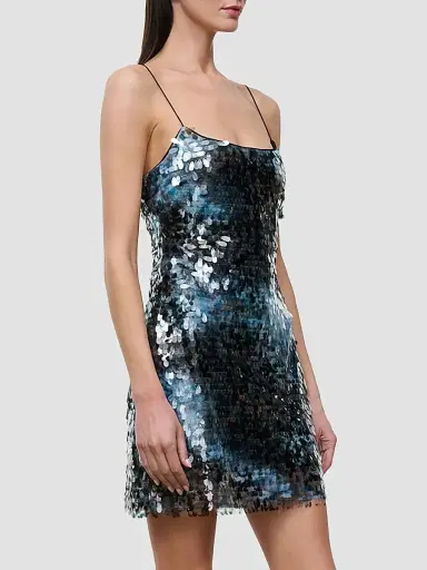 Staud Women's Sur Sequin Square-Neck Mini Dress | Thumbnail 5