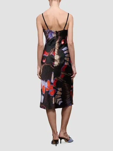 Staud Women's Evangeline Printed Stretch-Silk Midi Dress | Thumbnail 3