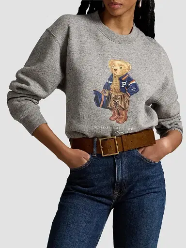 Polo Ralph Lauren Women's Polo Bear Cotton-Blend Fleece Sweatshirt | Thumbnail 4