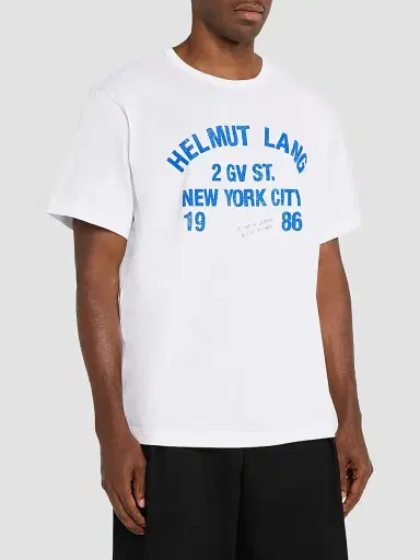 Helmut Lang Men's Varsity Cotton Crewneck T-Shirt | Thumbnail 4 Helmut Lang Men's Varsity Cotton Crewneck T-Shirt | Thumbnail 4