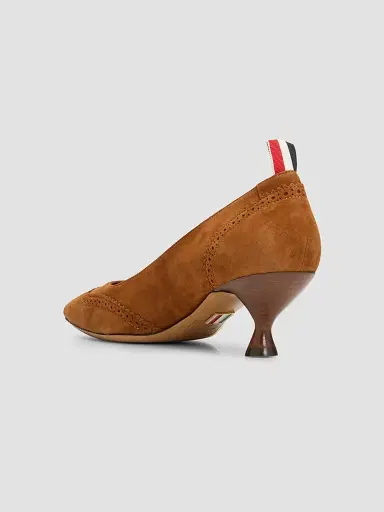 Thom Browne Women's Wingtip 50MM Suede Pumps | Thumbnail 4 Thom Browne Women's Wingtip 50MM Suede Pumps | Thumbnail 4