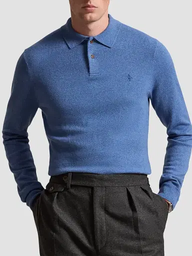 Polo Ralph Lauren Men's Wool Polo-Collar Sweater | Thumbnail 4 Polo Ralph Lauren Men's Wool Polo-Collar Sweater | Thumbnail 4