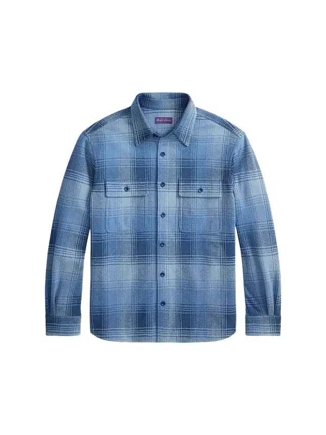 Ralph Lauren Purple Label Men's Plaid Cotton-Cashmere Shirt Jacket