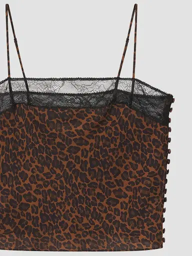 Frame Women's Delphine Leopard-Print Lace-Trim Silk Camisole | Thumbnail 5 Frame Women's Delphine Leopard-Print Lace-Trim Silk Camisole | Thumbnail 5