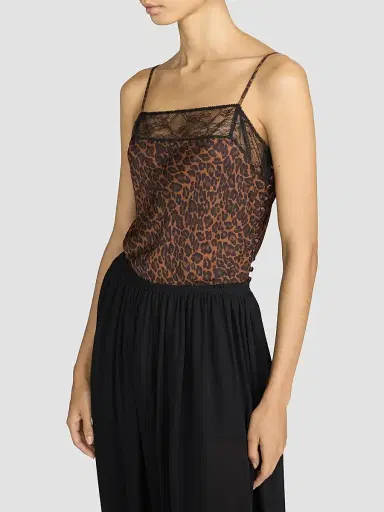 Frame Women's Delphine Leopard-Print Lace-Trim Silk Camisole | Thumbnail 7 Frame Women's Delphine Leopard-Print Lace-Trim Silk Camisole | Thumbnail 7