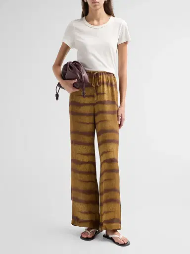 Frame Women's Tiger-Striped Silk Lounge Pants | Thumbnail 2