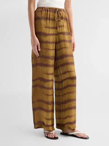 Frame Women's Tiger-Striped Silk Lounge Pants | Thumbnail 4