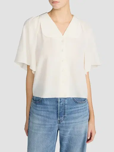 Frame Women's Silk Peter Pan-Collar Gala Shirt | Thumbnail 3