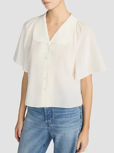 Frame Women's Silk Peter Pan-Collar Gala Shirt | Thumbnail 7