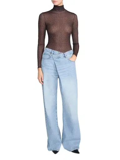 Frame Women's The Hosiery Leopard Print Sheer Top | Thumbnail 1 Frame Women's The Hosiery Leopard Print Sheer Top | Thumbnail 1