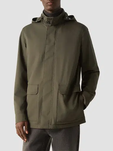 Zegna Men's Microfiber Motorin 300CC Car Coat | Thumbnail 2 Zegna Men's Microfiber Motorin 300CC Car Coat | Thumbnail 2
