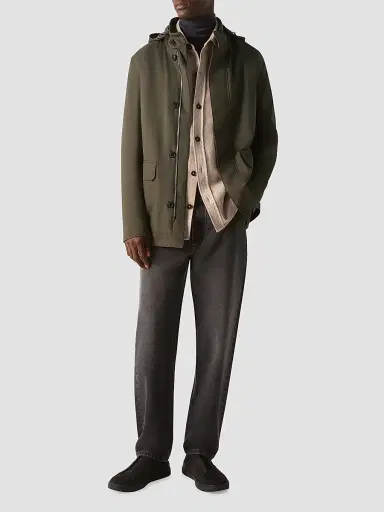 Zegna Men's Microfiber Motorin 300CC Car Coat | Thumbnail 6 Zegna Men's Microfiber Motorin 300CC Car Coat | Thumbnail 6