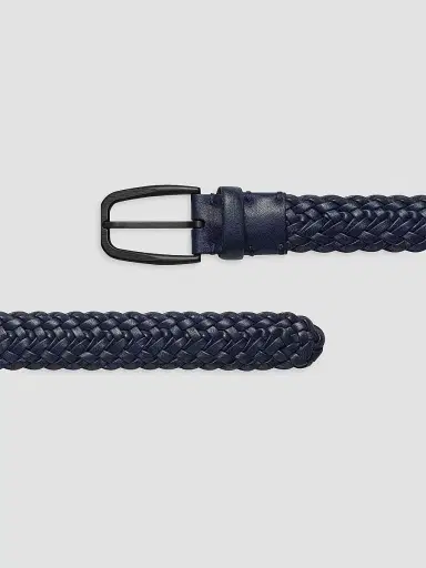 Zegna Men's Leather Braided Belt | Thumbnail 2 Zegna Men's Leather Braided Belt | Thumbnail 2