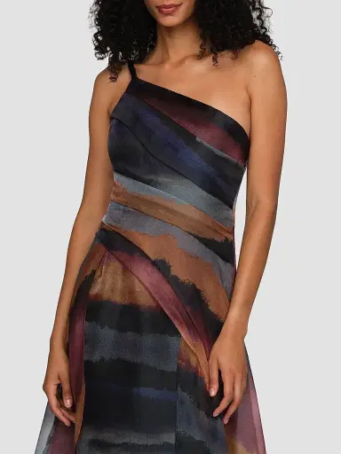 Kay Unger Women's Daniela Watercolor-Print One-Shoulder Gown | Thumbnail 5
