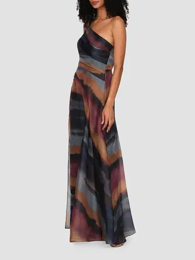 Kay Unger Women's Daniela Watercolor-Print One-Shoulder Gown | Thumbnail 6
