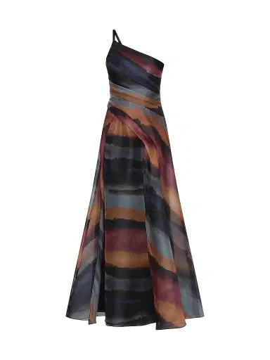 Kay Unger Women's Daniela Watercolor-Print One-Shoulder Gown | Thumbnail 1