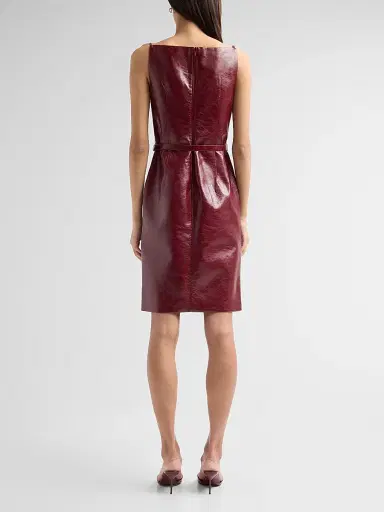 Toccin Women's Zivana Faux Leather Belted Mini Dress | Thumbnail 3