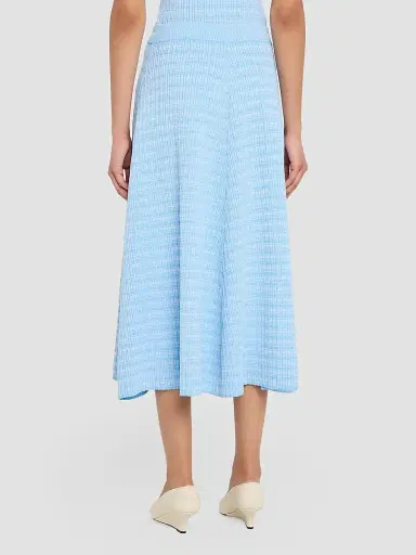 PRABAL GURUNG Women's Rib-Knit Cotton-Blend Midi Skirt | Thumbnail 3