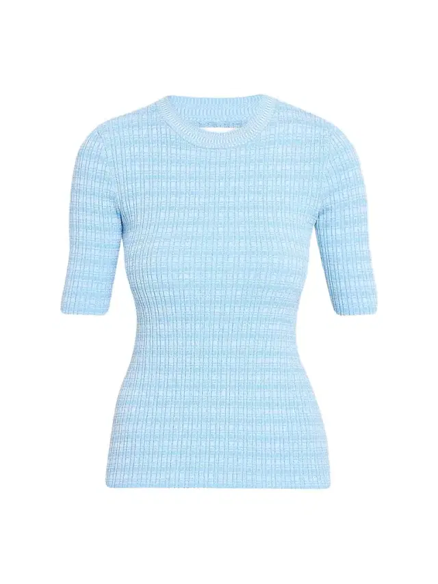 PRABAL GURUNG Women's Crewneck Rib-Knit Fitted Top