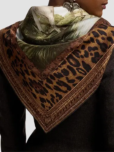 Ralph Lauren Women's Scenic-Print Silk Twill Square Scarf | Thumbnail 3