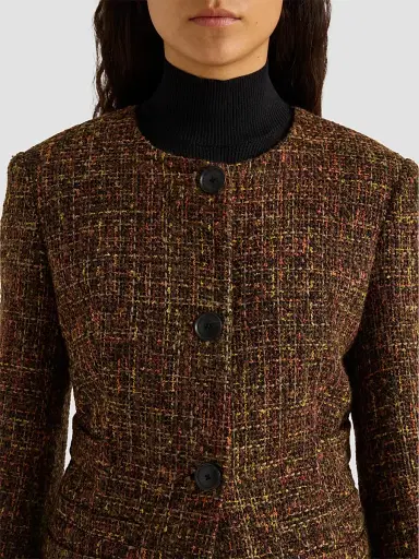 Proenza Schouler White Label Women's Aurelia Tweed Collarless Jacket | Thumbnail 5 Proenza Schouler White Label Women's Aurelia Tweed Collarless Jacket | Thumbnail 5