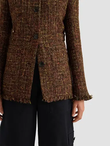 Proenza Schouler White Label Women's Aurelia Tweed Collarless Jacket | Thumbnail 6 Proenza Schouler White Label Women's Aurelia Tweed Collarless Jacket | Thumbnail 6