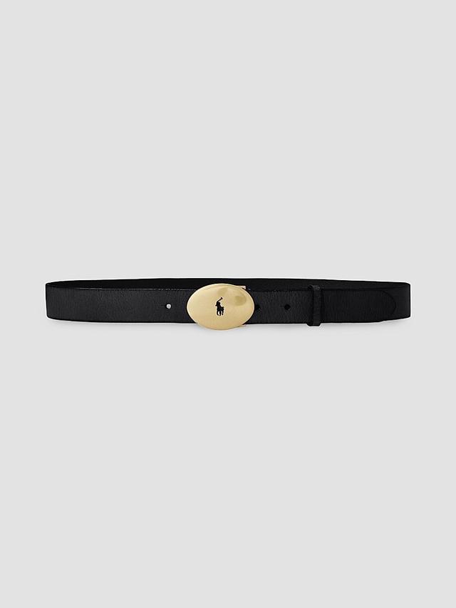 Women's Logo Leather Buckle Belt