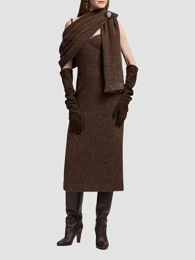 Ralph Lauren Collection Women's Wool-Blend Donegal Tweed Fringe Scarf | Thumbnail 3