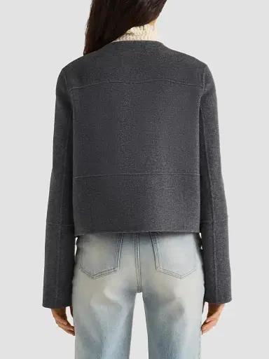 Proenza Schouler White Label Women's Courtney Double-Face Melton-Wool-Blend Jacket | Thumbnail 3 Proenza Schouler White Label Women's Courtney Double-Face Melton-Wool-Blend Jacket | Thumbnail 3