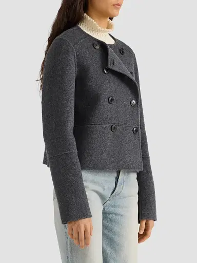Proenza Schouler White Label Women's Courtney Double-Face Melton-Wool-Blend Jacket | Thumbnail 6 Proenza Schouler White Label Women's Courtney Double-Face Melton-Wool-Blend Jacket | Thumbnail 6
