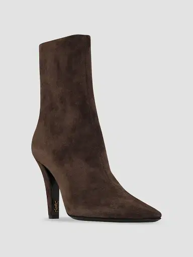 Saint Laurent Women's Jill Booties in Suede | Thumbnail 2