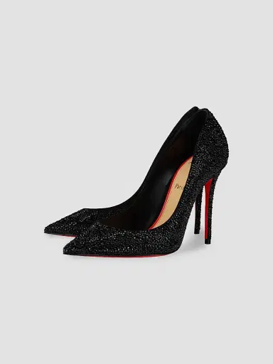 Christian Louboutin Women's La Pigalle 100MM Strass Suede Pumps | Thumbnail 2 Christian Louboutin Women's La Pigalle 100MM Strass Suede Pumps | Thumbnail 2