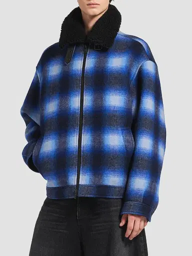 Balenciaga Men's Flannel Bomber Jacket | Thumbnail 2 Balenciaga Men's Flannel Bomber Jacket | Thumbnail 2