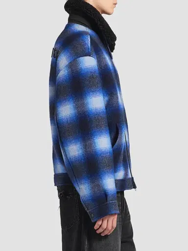 Balenciaga Men's Flannel Bomber Jacket | Thumbnail 3 Balenciaga Men's Flannel Bomber Jacket | Thumbnail 3