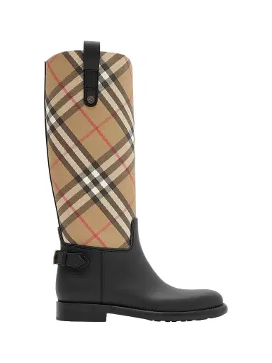 Burberry Women's Cavalier Check Knee-High Boots | Thumbnail 1 Burberry Women's Cavalier Check Knee-High Boots | Thumbnail 1