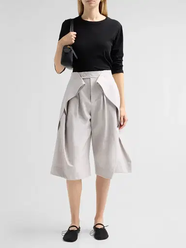 Issey Miyake Women's Fluttering Cotton-Blend Shorts | Thumbnail 2