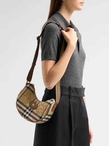 Burberry Women's Check Horseshoe Crossbody Bag | Thumbnail 2 Burberry Women's Check Horseshoe Crossbody Bag | Thumbnail 2