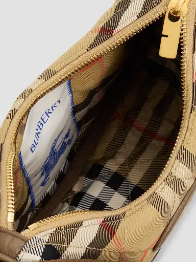Burberry Women's Check Horseshoe Crossbody Bag | Thumbnail 4 Burberry Women's Check Horseshoe Crossbody Bag | Thumbnail 4