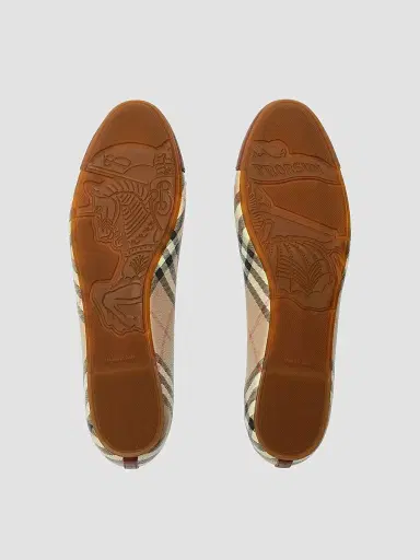 Burberry Women's Highgate Check Canvas Ballet Flats | Thumbnail 5
